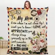 to My Mom Blanket Christmas Birthday Gifts for Mom from Daughter Son, Persona...