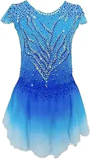 [Zagitova] Figure Skating Dress for Girls Gradient Women Ice Handmade Competition Dance Clothing with Shiny Rhinestone
