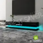 180cm RGB LED TV Stand Cabinet Entertainment Unit High Gloss 2 Drawers Black AU