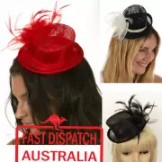 Racing Cocktail Party Race Church Feather Cocktail Linen Mini Top Hat Fascinator