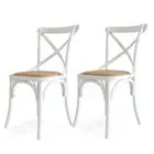 Cross Back Dining Chair White | Set of 2