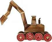 Kisangel 1Pc Wooden Excavator Model Stylish Desktop Decor for Unique Wood Craft Adornment Movable Design for Home Decoration and Play Compact with Fine Workmanship