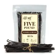 5 lb Whole Vanilla Beans – Grade A Vanilla Pods for Baking & Homemade Extract