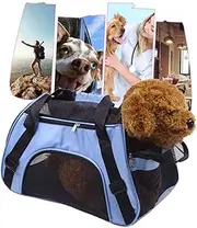 Abaodam Portable Cat Dog Pet Carrier Backpack Mesh Travel Bag for Pets Outdoor Use with Safety Zippers S Blue for Hiking and Sightseeing