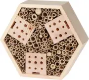 Butterfly Bee House Insect Hotel Wooden Hexagon Eco-Friendly Bug Nest Box 23cm