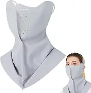 Sun Masque | Ice Silk Breathable Sunscreen Face Cover,Sports Sun Protection Masque Scarf Quick Drying Cooling Sweat Wicking for Hiking, Traveling