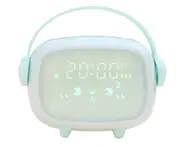 F38 Creative Time Angel Alarm Clock Smart LED Wake Up Night Light Mini Mute Cartoon Bedside Clock Decoration Clock-Green
