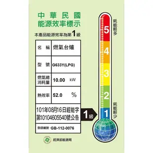 高雄 櫻花牌 G633Y 台式 聚熱焱安全爐 瓦斯爐 一級節能 限定區域送基本安裝 G633