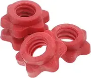 Hohopeti 4pcs Hex Nuts Barbell Lock Collar Barbell Fixing Nut Anti Skid Barbell Nuts Dumbbell Bar Locking Nut Barbell Locking Nuts Dumbbell Locking Nut Dumbbell Self-Locking Nut Plastic Red