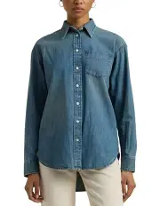 [Lauren Ralph Lauren] Relaxed Fit Denim Shirt in Blue