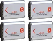 4Pcs 3.7V 1860mAh NP-BX1 Battery for Sony Cyber-Shot DSC-RX100, RX100 II, RX100 III, RX100 V, RX100 VII, DSC-RX100 IV, HX80, HX50V, HX400, HX300,DSC-WX350