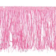 1 Yard of 4" Pink Sequin Fringe Trim DIY Tassel Trim, (2.95 Ft/0.9m)