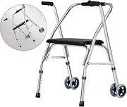 Walker,Lightweight Elderly Walker with 2 Wheels & Seat, Foldable Medical Walker for Seniors, Adult, Handicap & Disable Little Surprise
