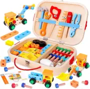45 Pcs Kids Tool Set, Toddler Tool Set with Tool Box, Educational Toys for Kids