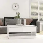 Wooden Coffee Table White 102.5x55x44cm Sofa Lounge Side Storage Drawers