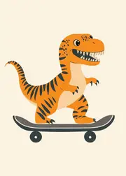 [Namly Design] Poster - Dinosaur Skateboard