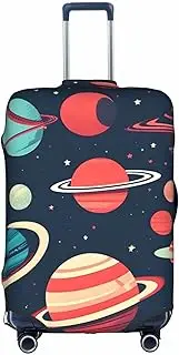 [FSCEV] Outer Space Planets Suitcase Protective Cover for Business Travel 18-32 Inch, White/Dark Grey Heather, L