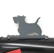 Scotty Dog Metal Mailbox Topper 7.75 Inches Tall Gray