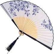 Classic Folding Hand Fan for Women Creative Foldable Handheld Fan Delicate Unique Ornament Present Vintage Style for Wedding Party Birthday