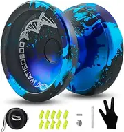 [WATIEOBOO] Yoyo Professional Responsive Yoyo for Kids 8-12 Unresponsive Yoyo for Adults Beginner Friendly Fingerspin Trick Pro Yoyos with Yoyo Accessories (Black Blue Purple)