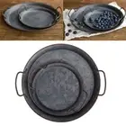 Handle Storage Bread Serving Tray Retro Metal Plate Bread Trays Decorative Tray
