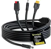 SunJack DC5521 Solar Panel Adapter Cable, XT60 / Anderson / DC5521 Connectors to Charge Portable Power Station and Solar Powered Generator Battery (18AWG, 5ft/1.5m)