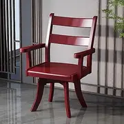 Swivel Dining Chair, Solid Wood Armchair 360° Swivel Vanity Chair Side Chair for Living Room/Bedroom/Home Office/Makeup Ergonomic Computer Chair,B