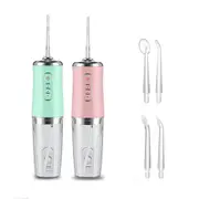 2pcs Water Flosser Electric Water Cordless Cordless Teeth Cleaner for Home Travel -Green and Pink
