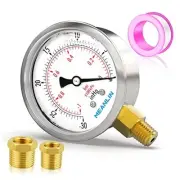 -30inHG~0Psi Stainless Steel 1/8" NPT 2.5" -30inHG-0Psi Lower Mount/ 1/8NPT