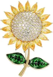 [LYLYMIMI] Women's Brooch, Pin, Flower Brooch Sunflower Brooch Pins for Women Color Diamond Retro Handmade Elegant Sun Flower Brooches Pins Women and Girls Jewelry Gifts