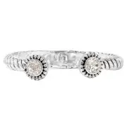 Designer Textured Metal Hinge Adjustable Bangle Bracelet for Women