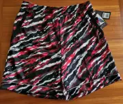 AND1 Men's 'Offense' Basketball Shorts LARGE Red Black 8" Inseam Pockets #10724