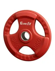 Everfit Weight Plates Olympic 15kg Dumbbell Barbell Plate Weight Lifting Home Gym Red