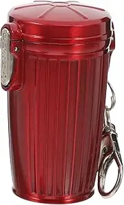 CLISPEED Ashtray Trash Bin Ash Tray Trashcan with Lid Trash Can with Lid Outdoor Trash Can Garbage Can Keyring Miniature Garbage Can Small Trash Can Cigarette Butt Can Plastic Red