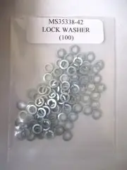 MS35338-42 Split Helical Lock Washer #8 Zinc Plated Steel - Lot of 100
