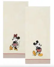 Disney Mickey Mouse & Friends 2 Pack Hand Kitchen Towels Neutral - Textured NEW