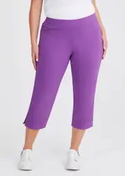 [Taking Shape] Taking Shape Expose Split Hem Crop Pant Size 24 in Mulberry, Viscose - Plus Size Women's Clothing Mulberry