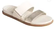 SPERRY TOP SIDER SILVER WAVESIDE PLUSH SLIDE SANDALS COMFORT LEATHER Size 9M