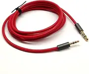 Red 3ft Gold Plated Design 3.5mm Male to 2.5mm Male Car Auxiliary Audio Cable Cord Headphone Connect Cable for Apple, Android Smartphone, Tablet and MP3 Player