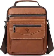 [OZK] Genuine Leather Small Messenger Bag for Men,Men's Handbag,Men's Shoulder Bag,Crossbody Bag,Work