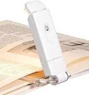 DEWENWILS USB Rechargeable Book Light, Warm White, Brightness Adjustable for Eye-Protection, LED Clip on Portable Bookmark Light for Reading in Bed, Car (White)