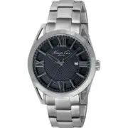 Kenneth Cole Stainless Steel Black Dial Date Watch KC9372