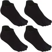 [TCOTBE] Toe Socks No Show Running Five Finger Crew Socks for Men 4 Pack