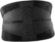 PLAFOPE Breathable Back Brace for Lower Back Support Sports Waist Belt for Running Fitness Gym Durable Quick Drying Waist Support for Relief Muscle Alignment Black