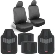 Waterproof Neoprene Car Seat Covers fits Armrests Gray Stitch +Rubber Floor Mats (for: Isuzu)