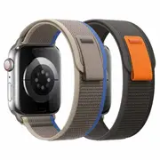 2X Trail Loop Wristband For Apple Watch 8 /7 /SE /6 /5 /4 /3 /2 /1 Ultra Strap Wrist Band 38mm 40mm 41mm- Black/Grey + Blue/Grey