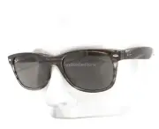 Ray-Ban New Wayfarer RB 2132 6430/B1 Sunglasses Crystal Gray Brown Stripe w/case