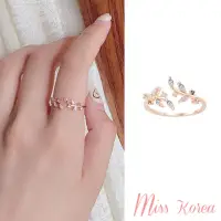 在飛比找momo購物網優惠-【MISS KOREA】韓國設計彩色精靈花朵鋯石鑲嵌開口戒