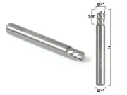 1/4" Diameter O Flute Downcut End Mill CNC Router Bit 1/4" Shank Yonico 32015-SC