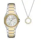 Womens Wristwatch + Necklace ARMANI EXCHANGE ANDREA AX7161SET Steel Golden
